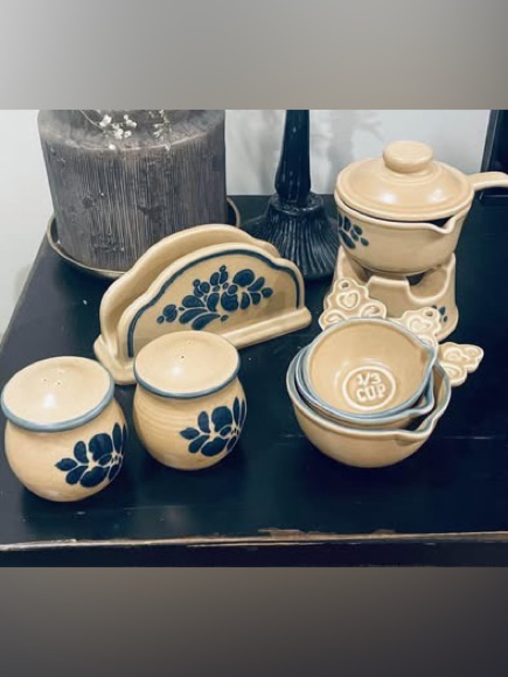 Pfaltzgraff Folk Art Stoneware Set off 9